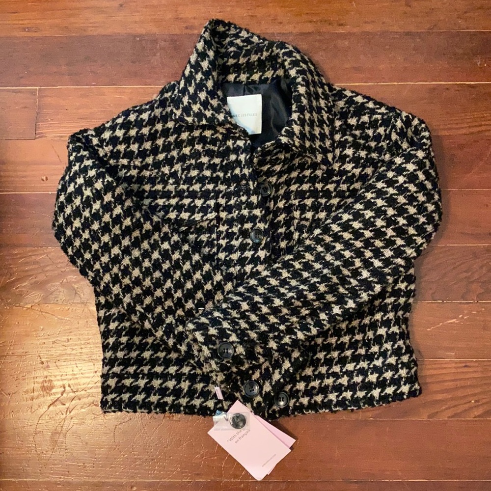 Anthropologie houndstooth jacket